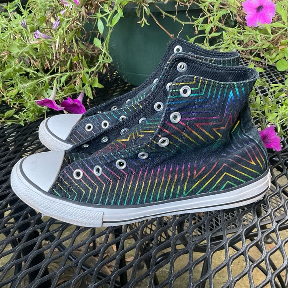 Classic Converse Cool Multicolor Iridescent All Star High Top Sneaker! - Picture 3 of 15